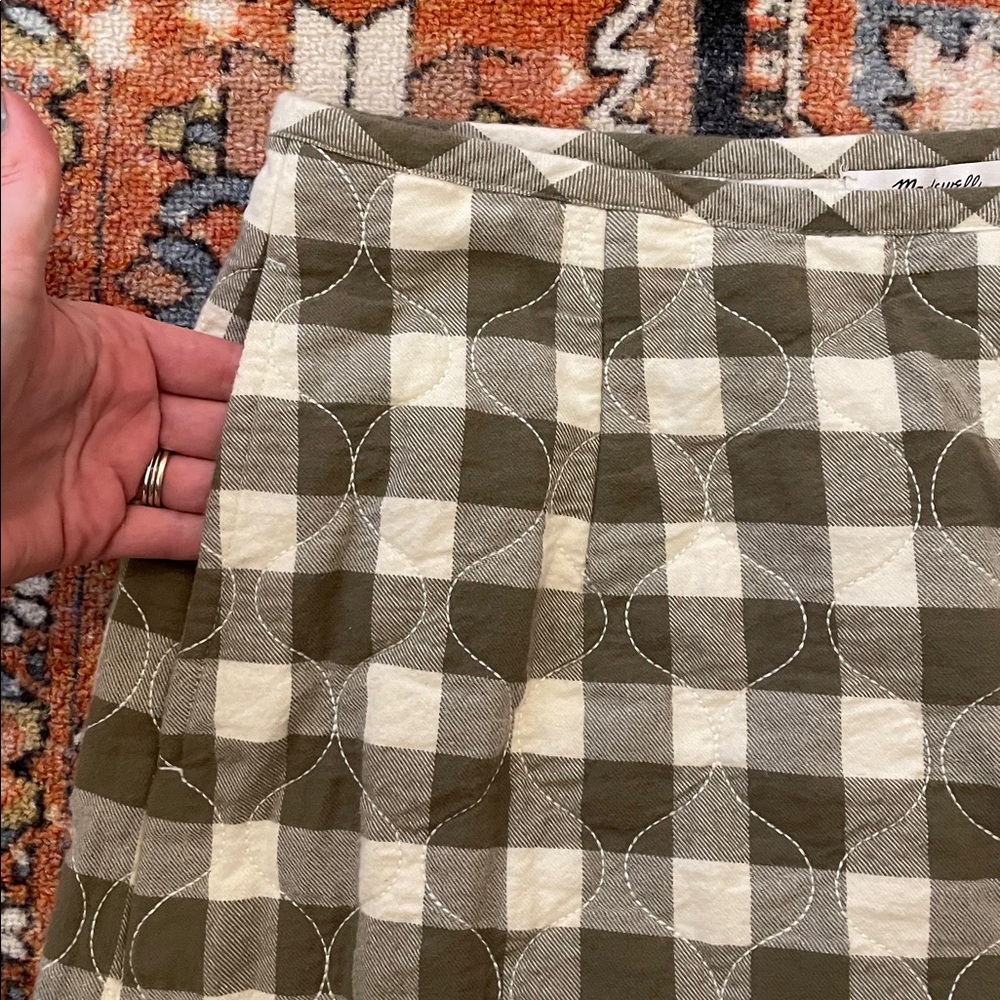 NWT Madewell Quilted Flannel Mini Skirt in Gingham | Women’s Size 6 - Picture 6 of 9